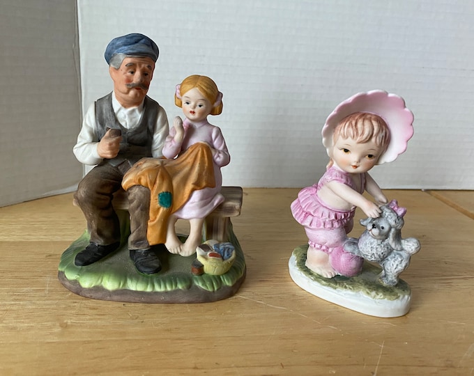 Set of 2 Lefton Ceramic Bisque Figurines