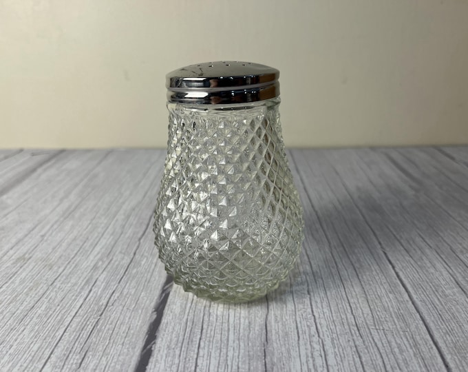 vintage diamond cut glass sugar shaker
