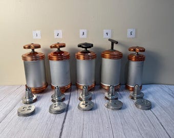 Choice of 5 vintage 1950's Mirro Cookie / Pastry press