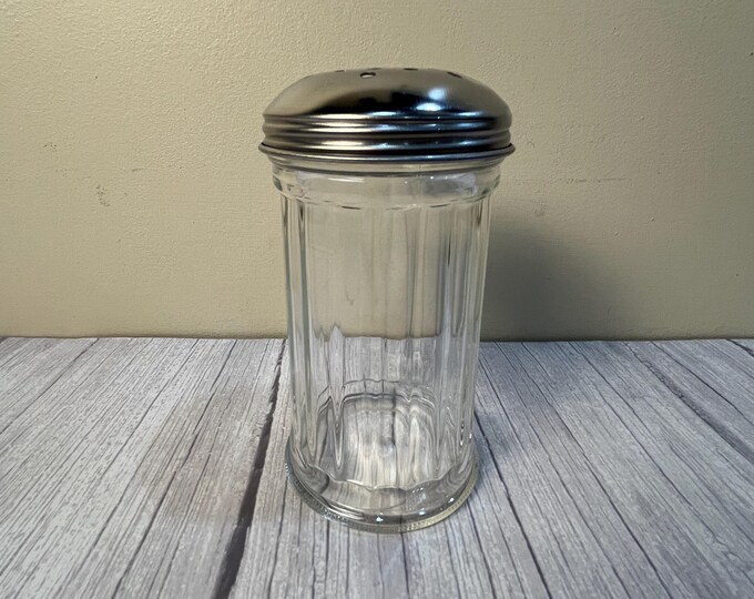 vintage ribbed glass cheese or red pepper shaker