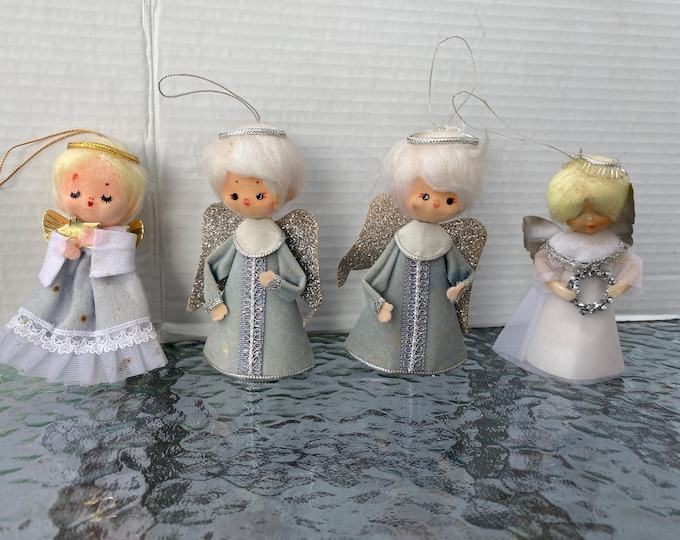 Set of 4 Vintage Cardboard Cone Angels