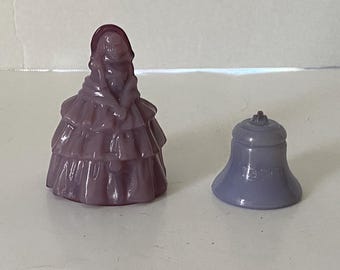 Choice of Vintage Boyd Purple Glass Louise Doll Degenhart Glass Bicentennial Liberty Bell 1776 - 1976 in amethyst slag/alexandralite