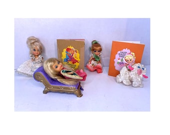1960s Liddle Kiddle Sleeping Biddle Beauty w/storybook, Middle Muffet Doll, Cinderella Doll or Liddle Piddle Peep Lamb and Storybook
