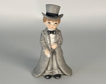 1987 Lefton Sweet Ceramic Bisque Groom Cake Topper Figurine from the Christopher Collection #TWG 06508