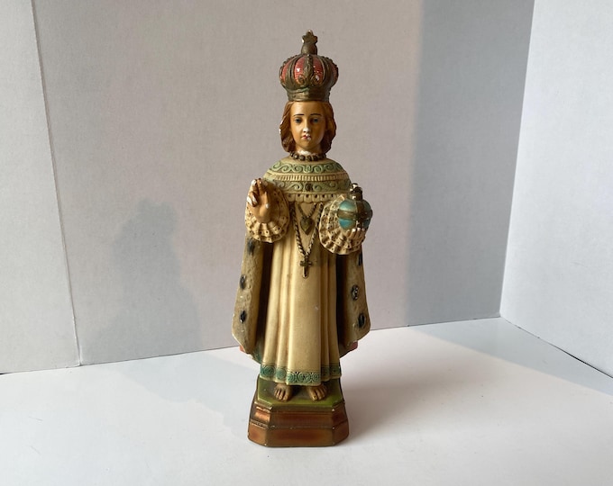1949 Made in Italy Paladini  13" Infant Jesus of Prague Chalkware