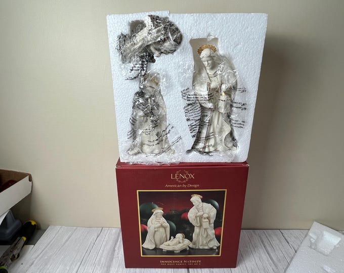 Lenox "Innocence Nativity the Holy Family" set of 3 figurines NIB w/COA
