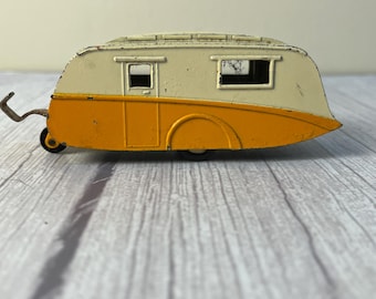 Dinky Toys Meccano 190 Caravan from 1963 yellow and white Camper Made in England