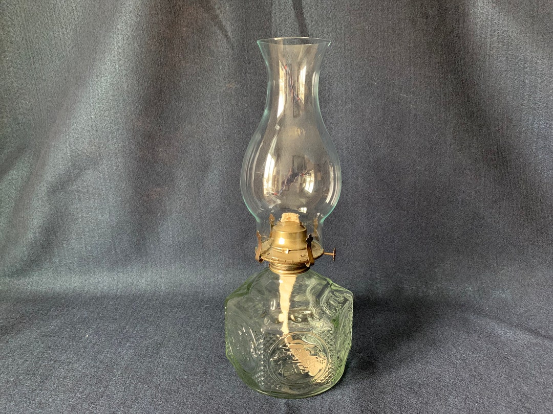 Lamplight Farms Horse and Buggy 6 Panel Oil Lamp With Chimeny Etsy