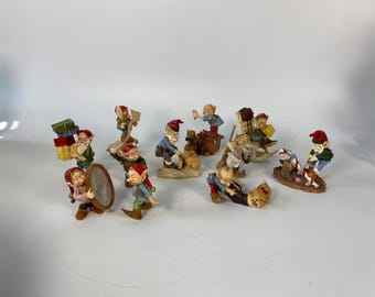 1999 The Laaf Collection 12 Piece Set of Christmas/Winter Elteling figurines