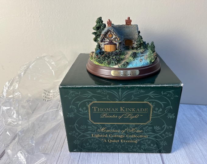 Thomas Kinkade lighted cottage "A Quiet Evening" in original box NOS