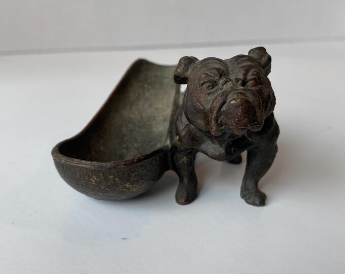 Vintage Cast Metal Bulldog pipe stand
