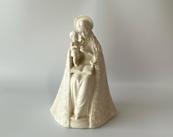 Hummel TMK 2 "Flower Madonna" 9 1/4" Tall Figurine- Mary and Baby/Infant Jesus,  #10/1 West Germany in Creamy White Porcelain (1950-1959)