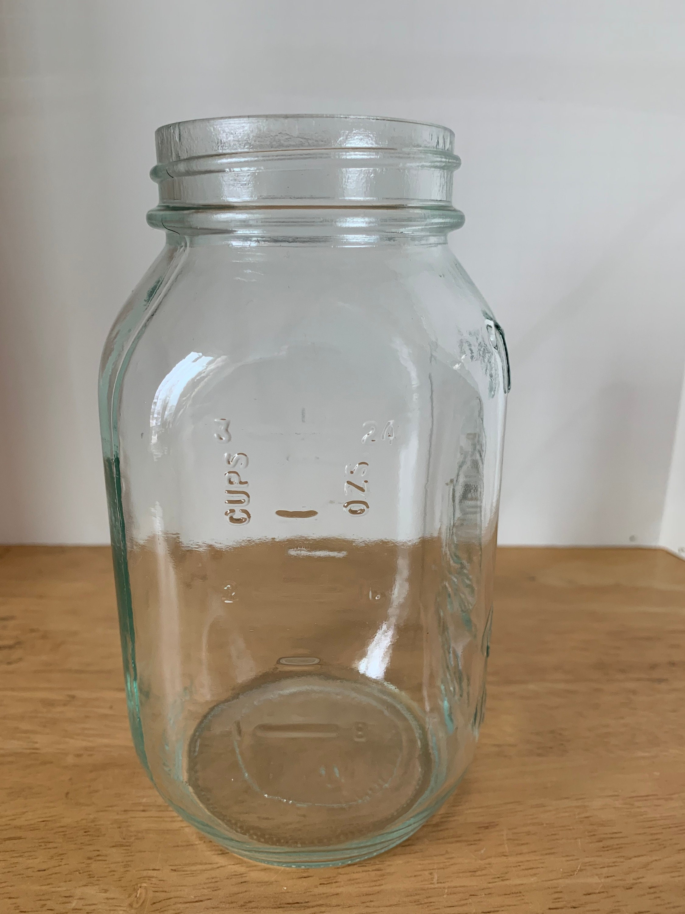 3 antique glass jars with lids 14¼ – Chez Pluie