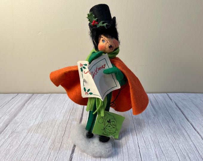 1966-1983 Annalee Mobilitee Caroling Man with original green tag