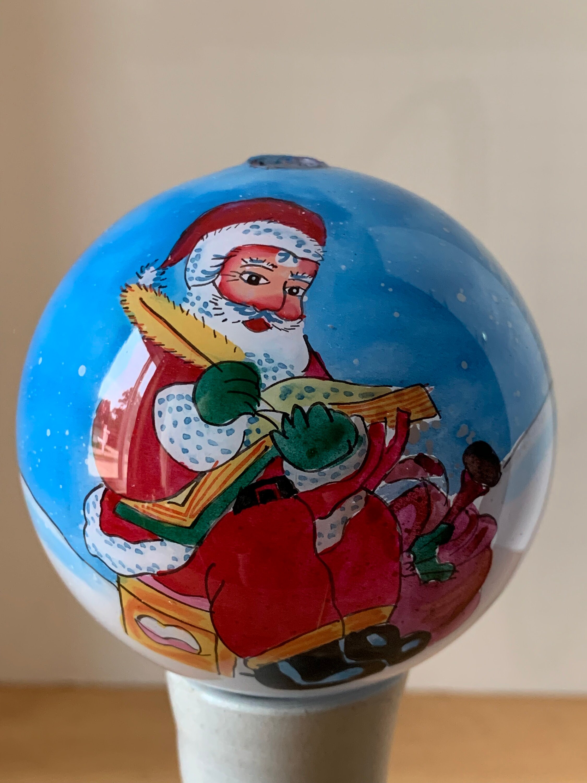 Li Bien inside painted christmas ornament