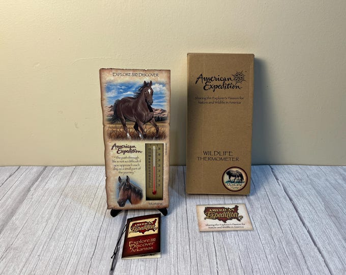 NOS Wildlife tabletop of hanging thermometer w/box and paperwork