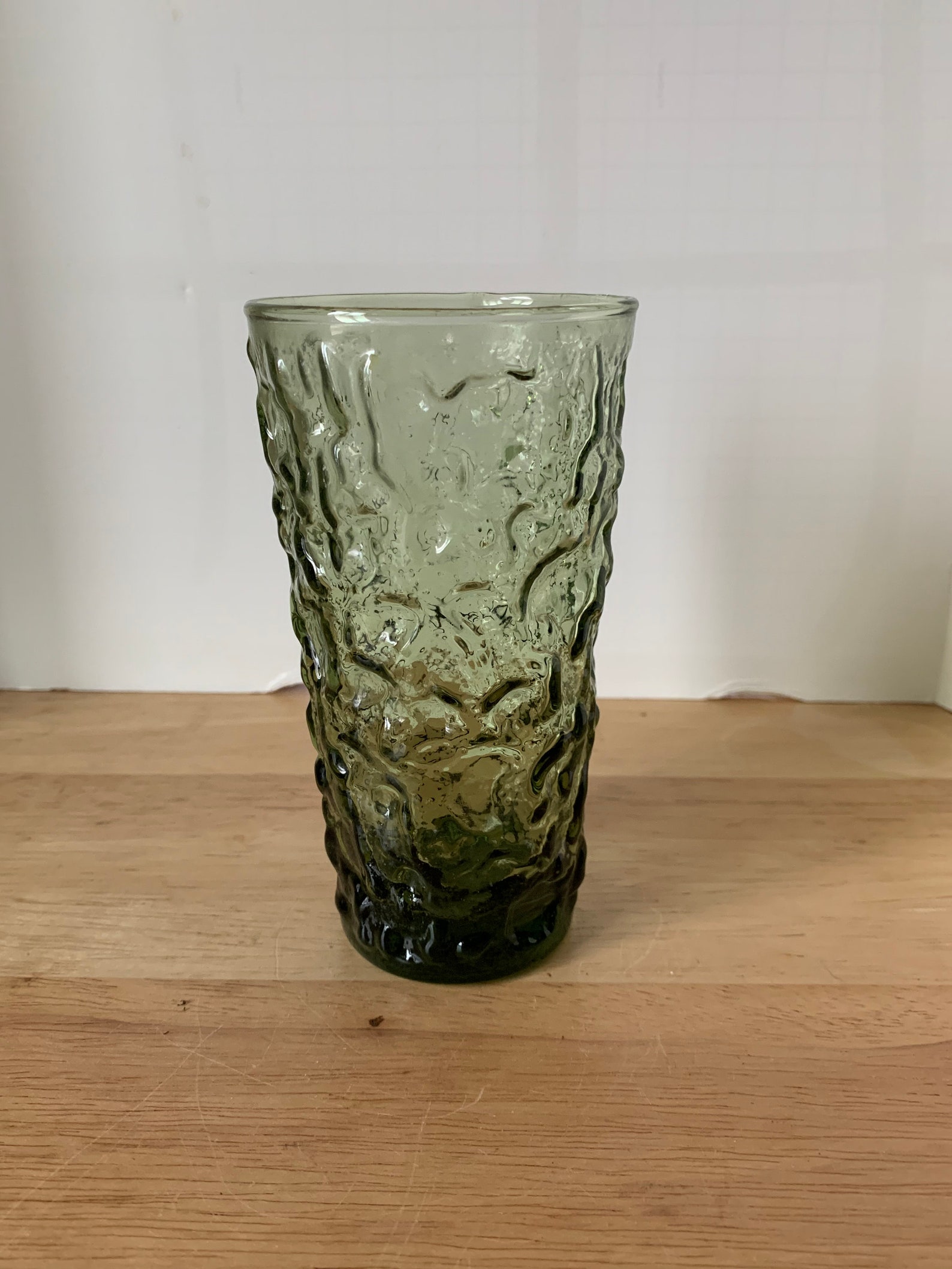 Midcentury Modern MCM green bumpy drinking glass Etsy