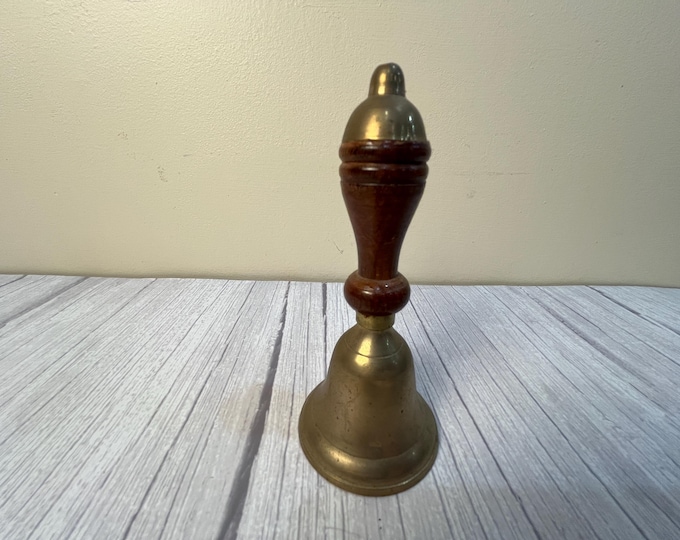 Vintage Brass and Wood School Bell