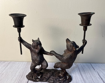 SPI Home "Dancing Bears" candle holder