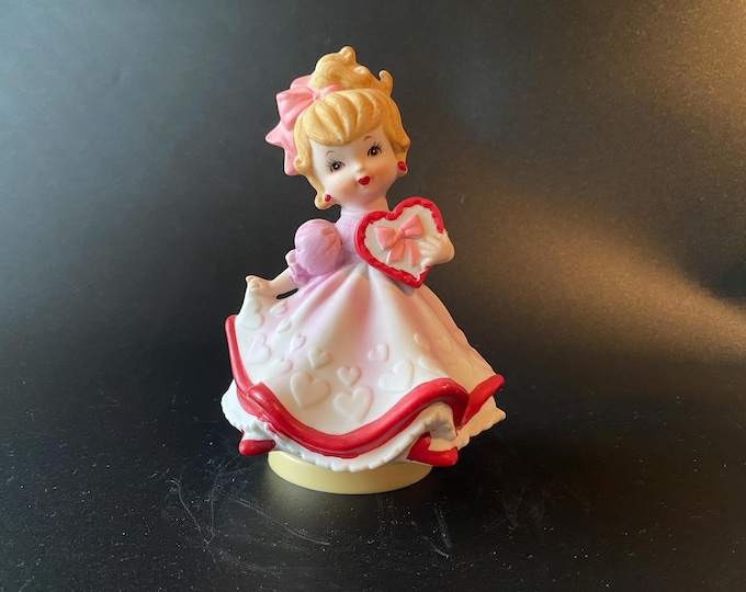 1950s Ceramic Lefton Rotating Valentine Music Box Plays "My Funny Valentine"