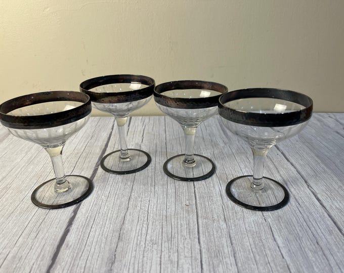 MCM set of 4 Dorothy Thorpe style champagne coupe/Sorbet glasses