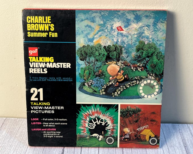 GAF View Master 3D talking View master Charlie Brown's Summer Fun 3-reel set