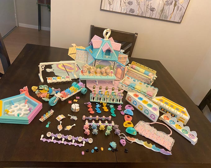 1989-1991  Tyco 88 Piece set of Quints Special for 5 Dollhouse, Dolls, Playsets, and accessories