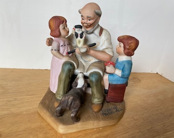 Norman Rockwell "The Toymaker" ceramic figurine based on the famous painting