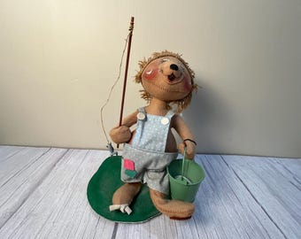 Annalee 12" Fishing man with rod and pail