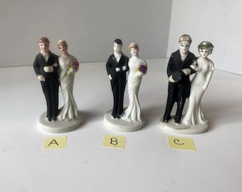 Choice of 1940s Bride and Groom Wedding Cake Toppers