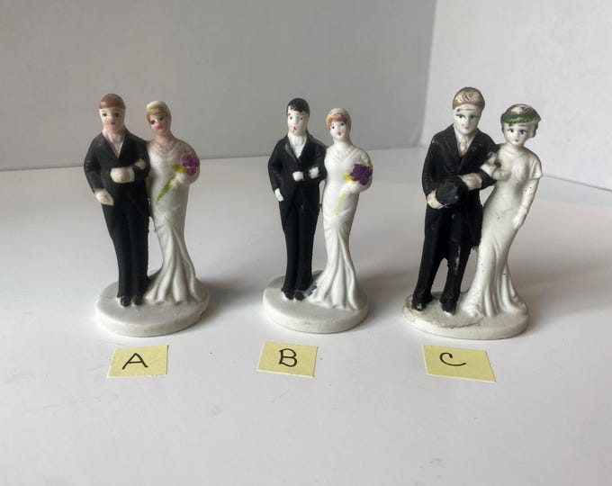 Choice of 1940s  Bisque Bride and Groom Wedding Cake Topper from Japan