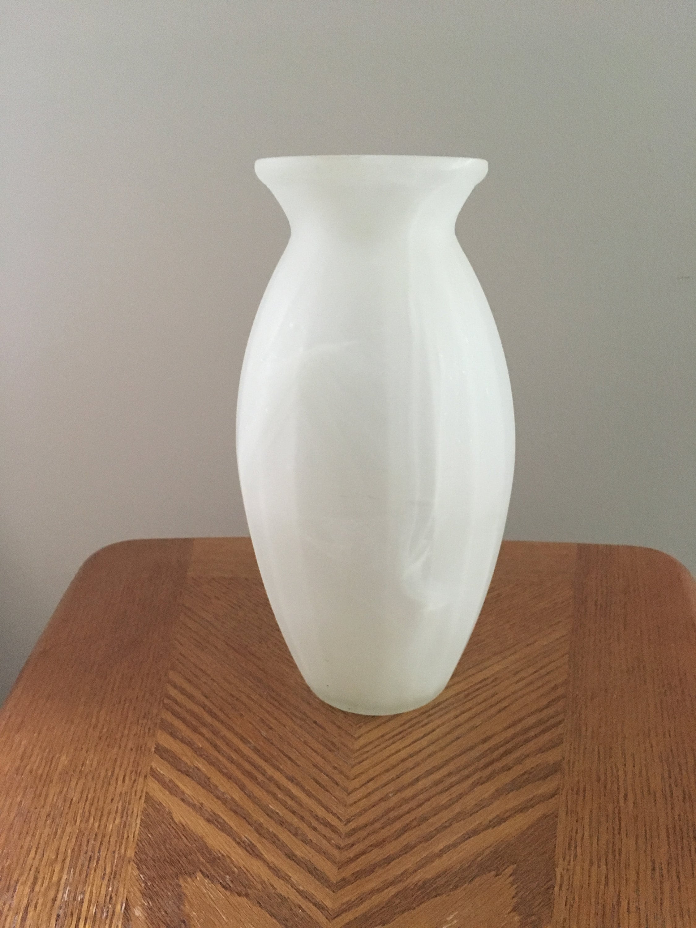 Vintage hand blown italian white glass vase