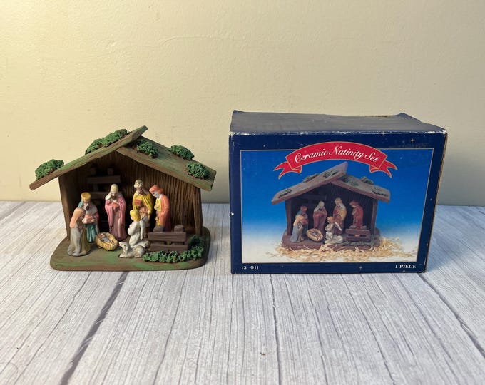 Ceramic Nativity scene in original box