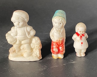 Set of 3 Penny Frozen Charlotte Dolls vintage bone china  from Japan