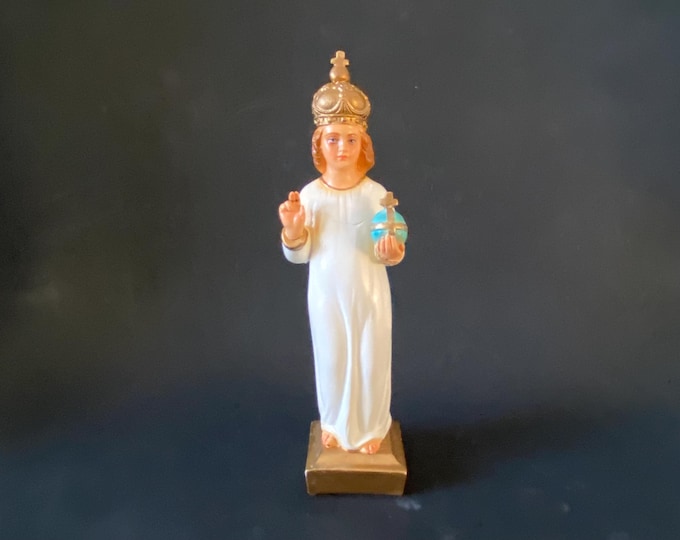 8" Infant Jesus of Prague Chalkware Figurine