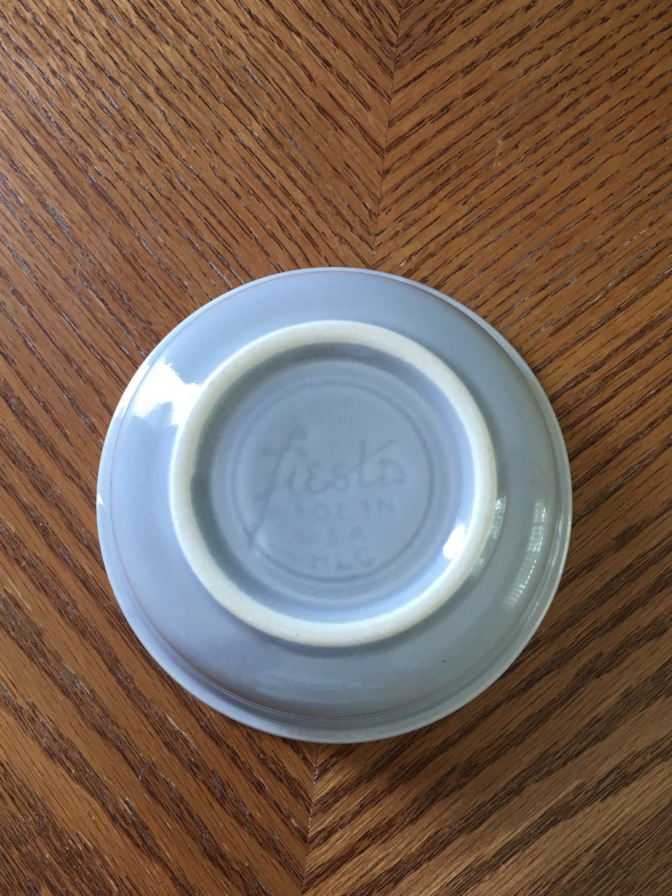 vintage 1930's Fiestaware gray snack bowl