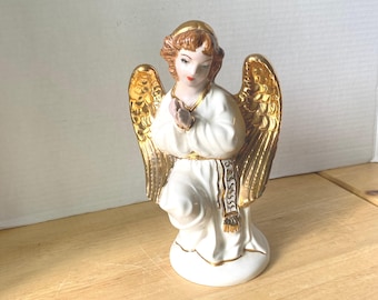 Porcelain Gilded 8 1/2" tall Angel