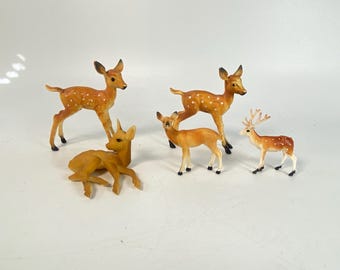 Set of 5 Plastic Reindeer Fawns
