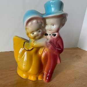 Vintage Shawnee Pottery Planter of Man and woman dancing, hugging