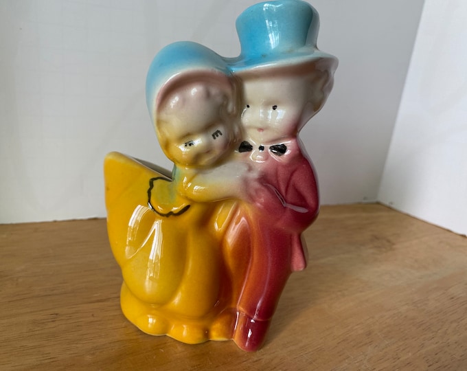 Vintage Shawnee Pottery Planter of Man and woman dancing, hugging