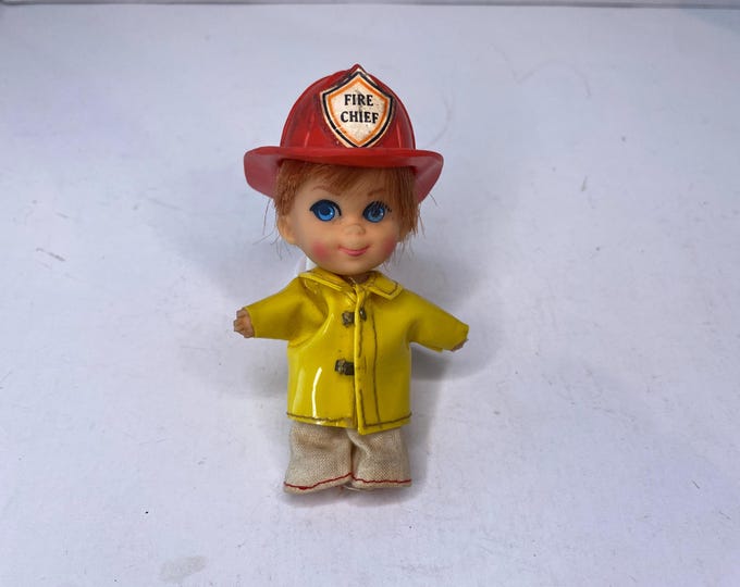 1965 Mattel Liddle Kiddles Bunson Burnie fireman character doll