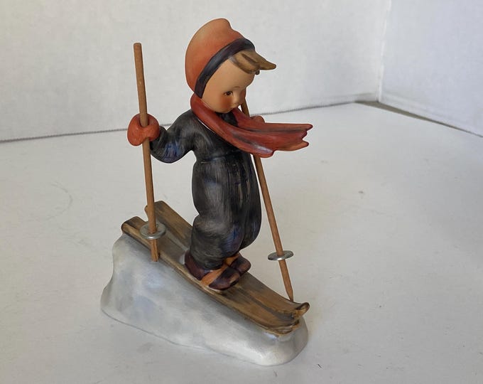 Wooden Poles  Goebel Hummel "Skier"  #59 with Wooden Ski Poles  TMK 5