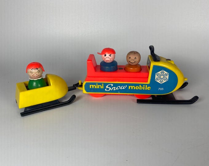 5 Piece Set 1971 Fisher Price Play Mini Snowmobile Model #705