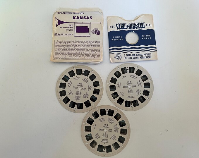 1954 Sawyer view master Kansas 3-reel set