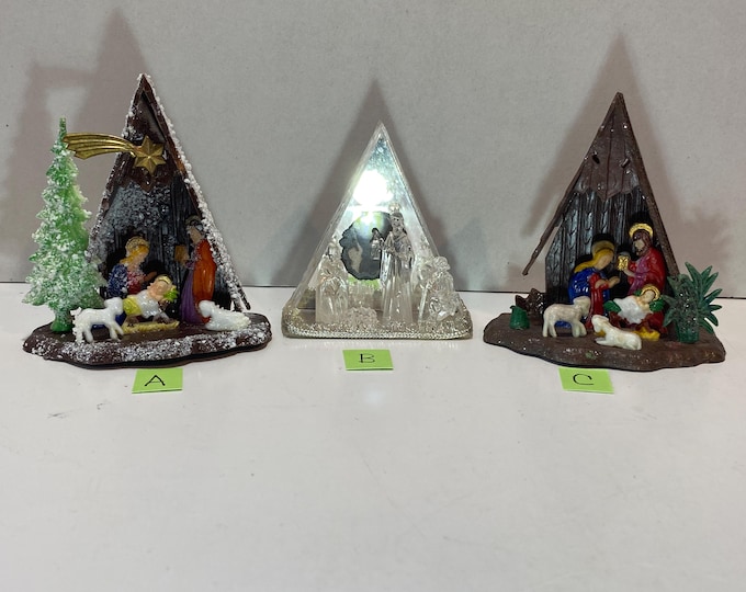 Choice of Small Vintage Hard Plastic Nativity Manger Scene