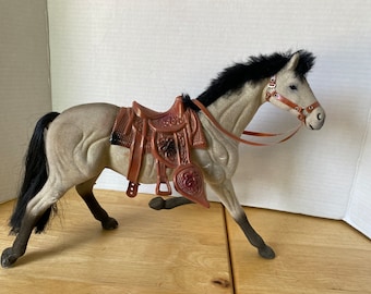 11" Tall Flocked Horse with Removable Decorative Saddle