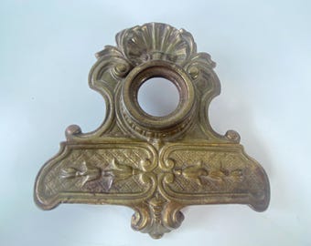 Vintage Made in England Brass Victorian Art Nouveau Inkwell Holder