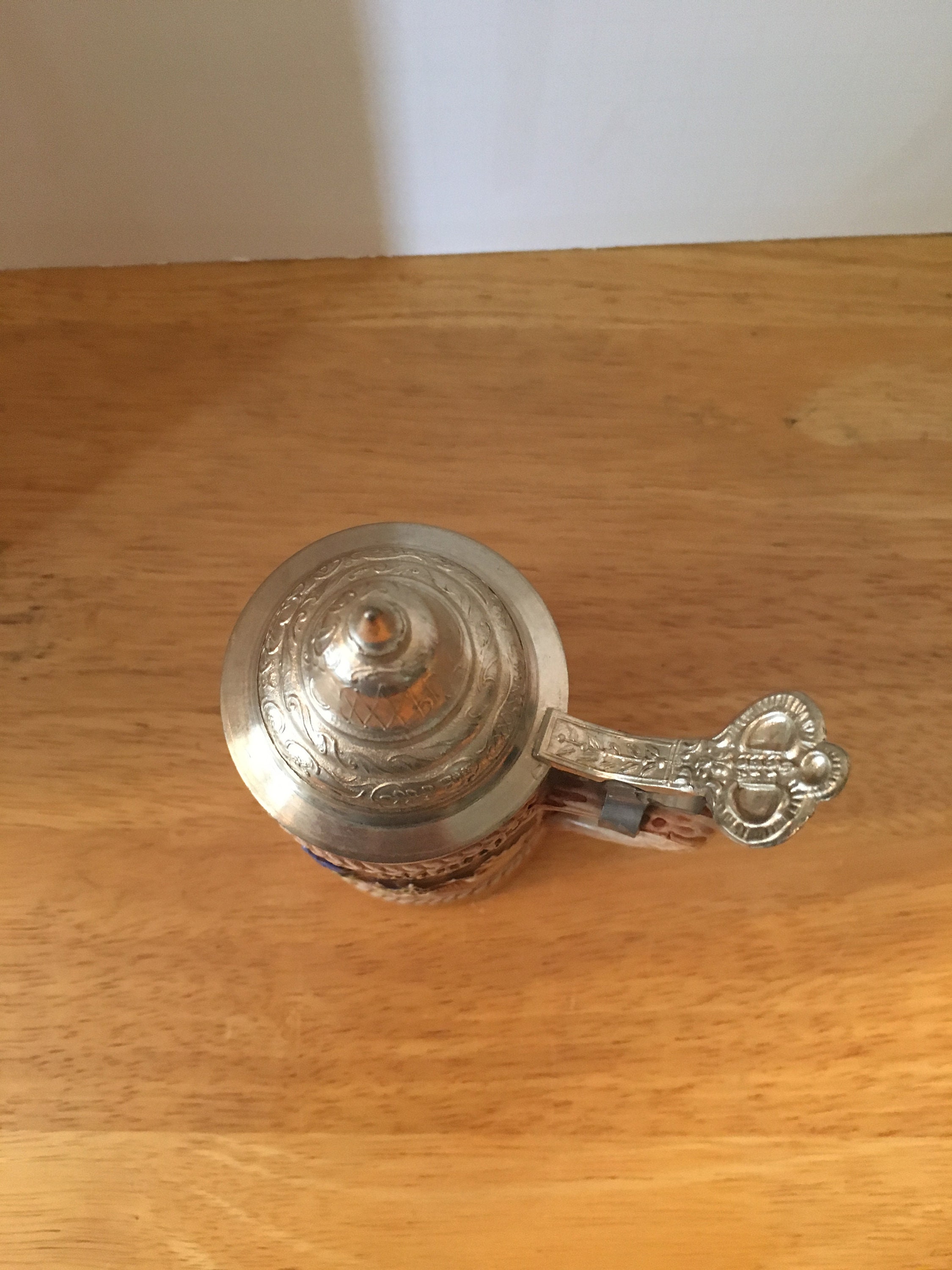 Vintage original Gerzit lidded German beer stein