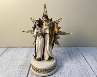 Musical Christmas Nativity Music Box Plays "Silent Night" by Roman