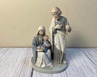 Vintage Homco Porcelain Mary Joseph and baby Jesus figurine